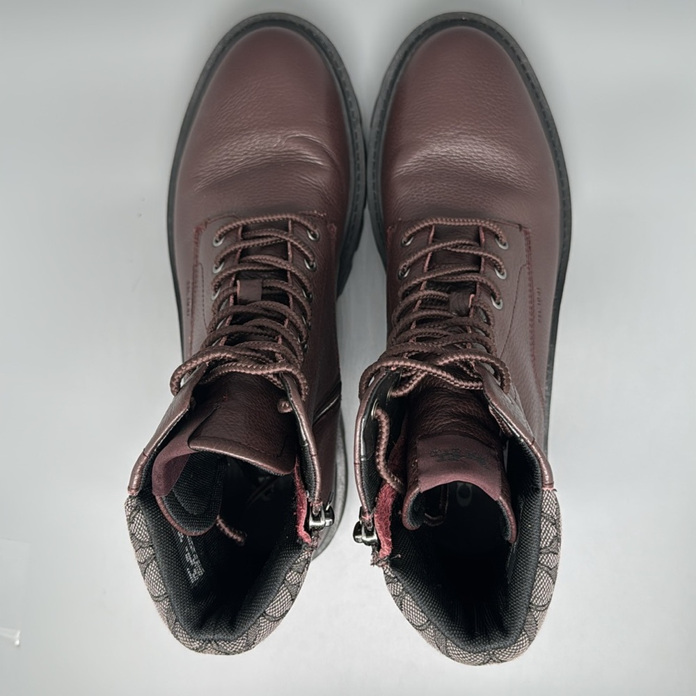 Coach Citysole Monogram Side Zip Leather Boots Men’s Sz 11.5D - Picture 4 of 10